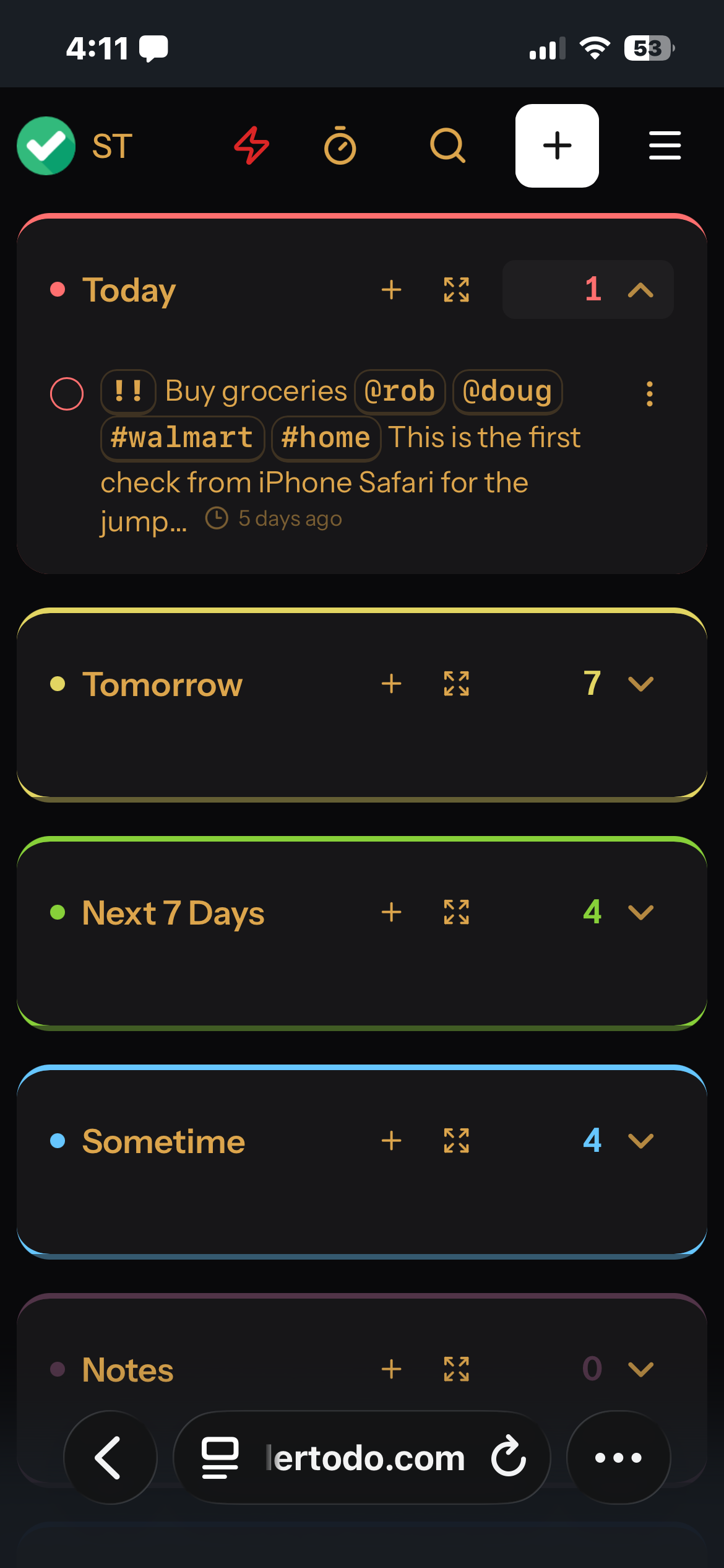 SimplerToDo on iPhone — app screenshot